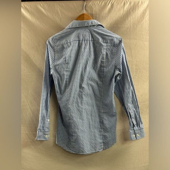 H&M Slim Fit Checkered Button Down Shirt Blue-White Men Size XS - Picture 3 of 3